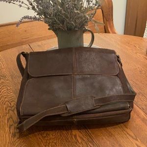 Le Donne Distressed Leather Messenger Bag